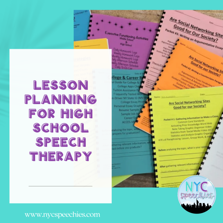 Lesson Planning for High School Speech Therapy