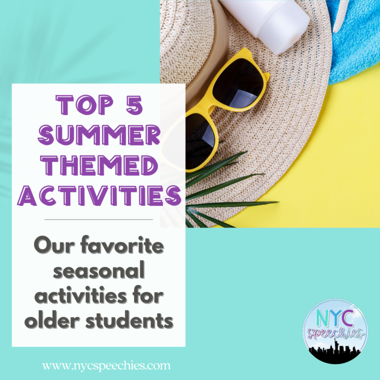 Top 5 Summer Themed Speech Therapy Activities for Middle and High School Students